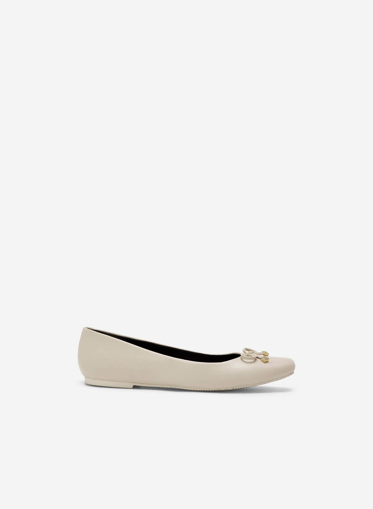 Bow Tie Décor Ballerinas - SLI 0426 - Cream - vascara.com