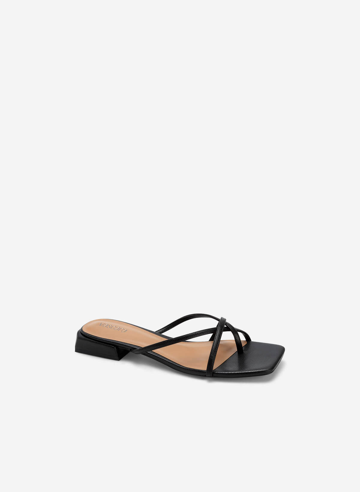 Lizard-effect Cross Strap Flip Flops - FLI 0185 - Black | VASCARA