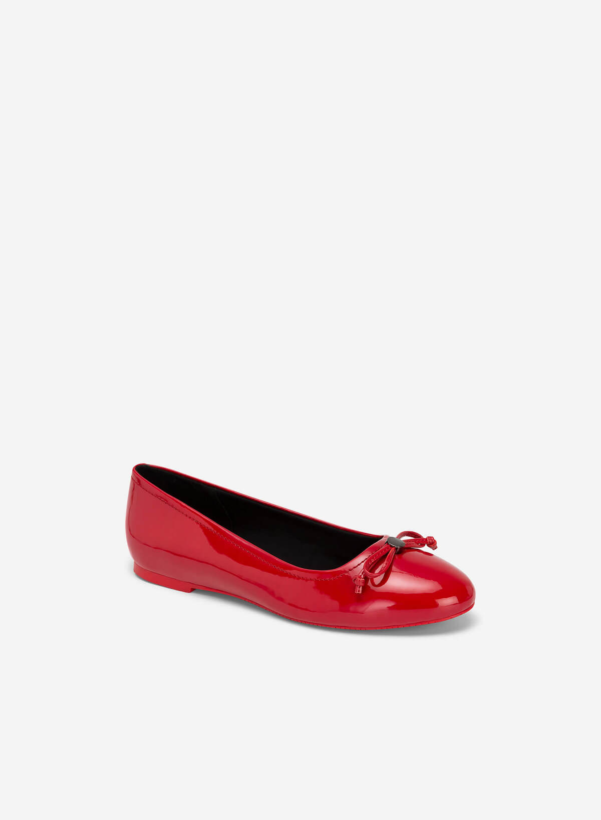 Metal Bow Tie Décor Round Toe Ballerinas - SLI 0427 - Red - vascara.com