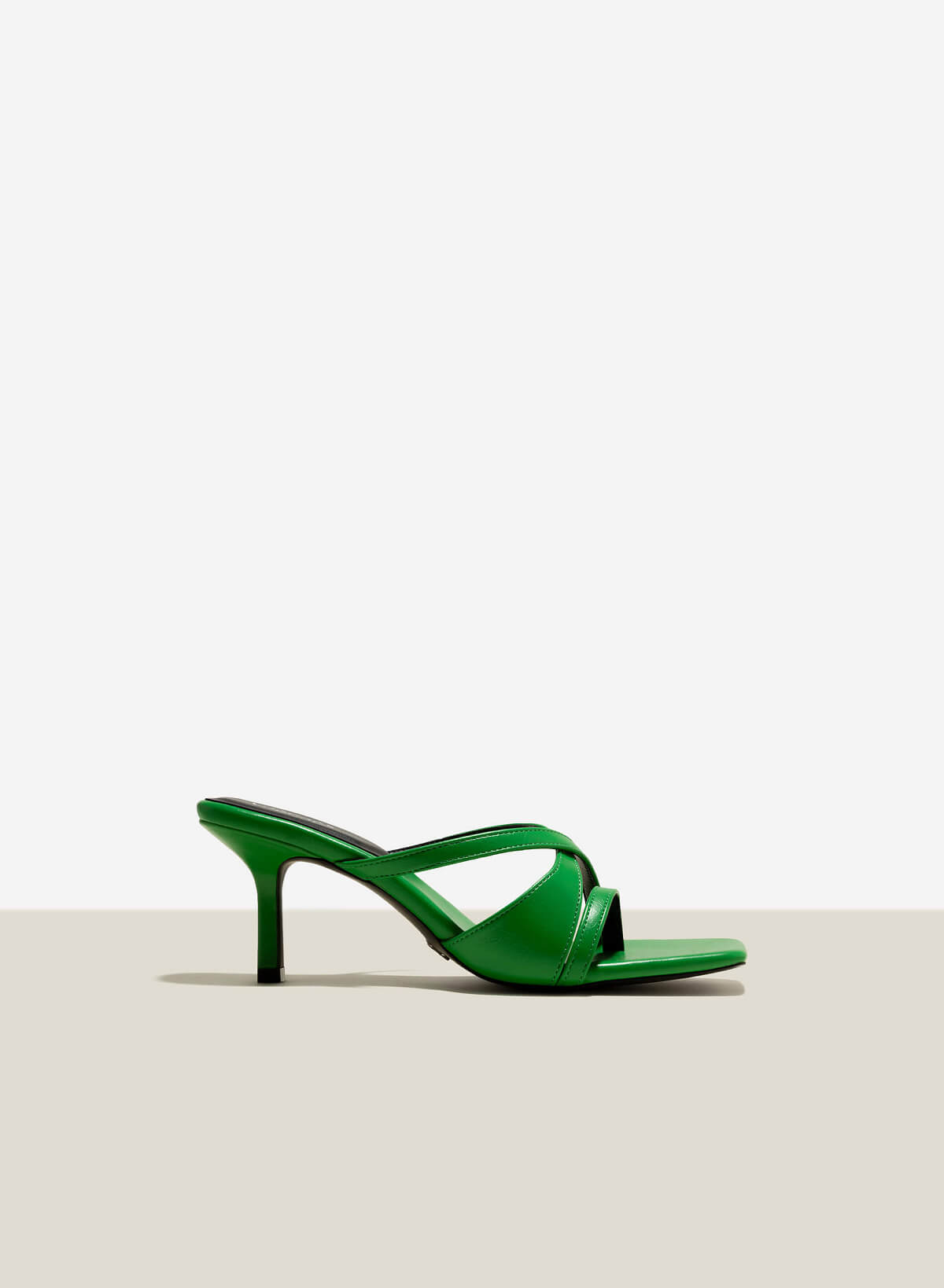 Stylized Strap Pointed Mules - MUL 0194 - Green - vascara.com