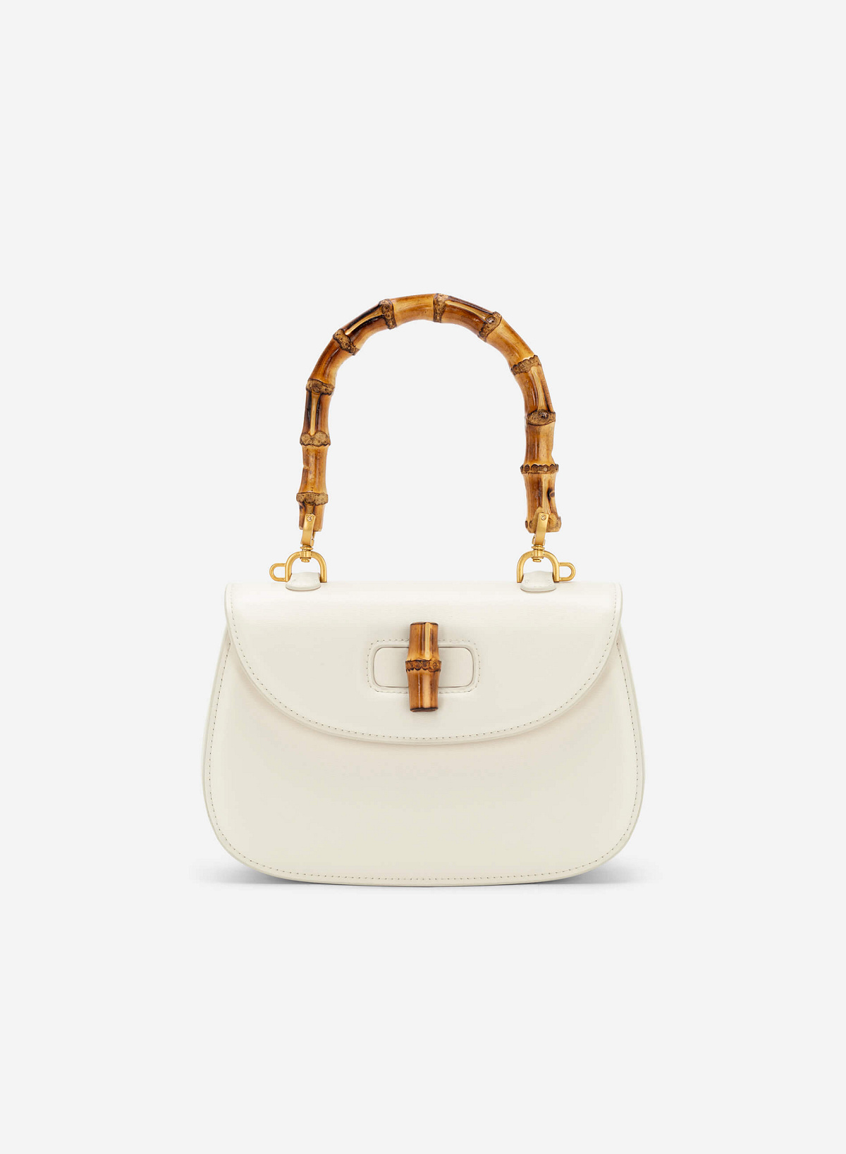 Bamboo Handle Handbag - SAC 0314 - Cream - vascara.com