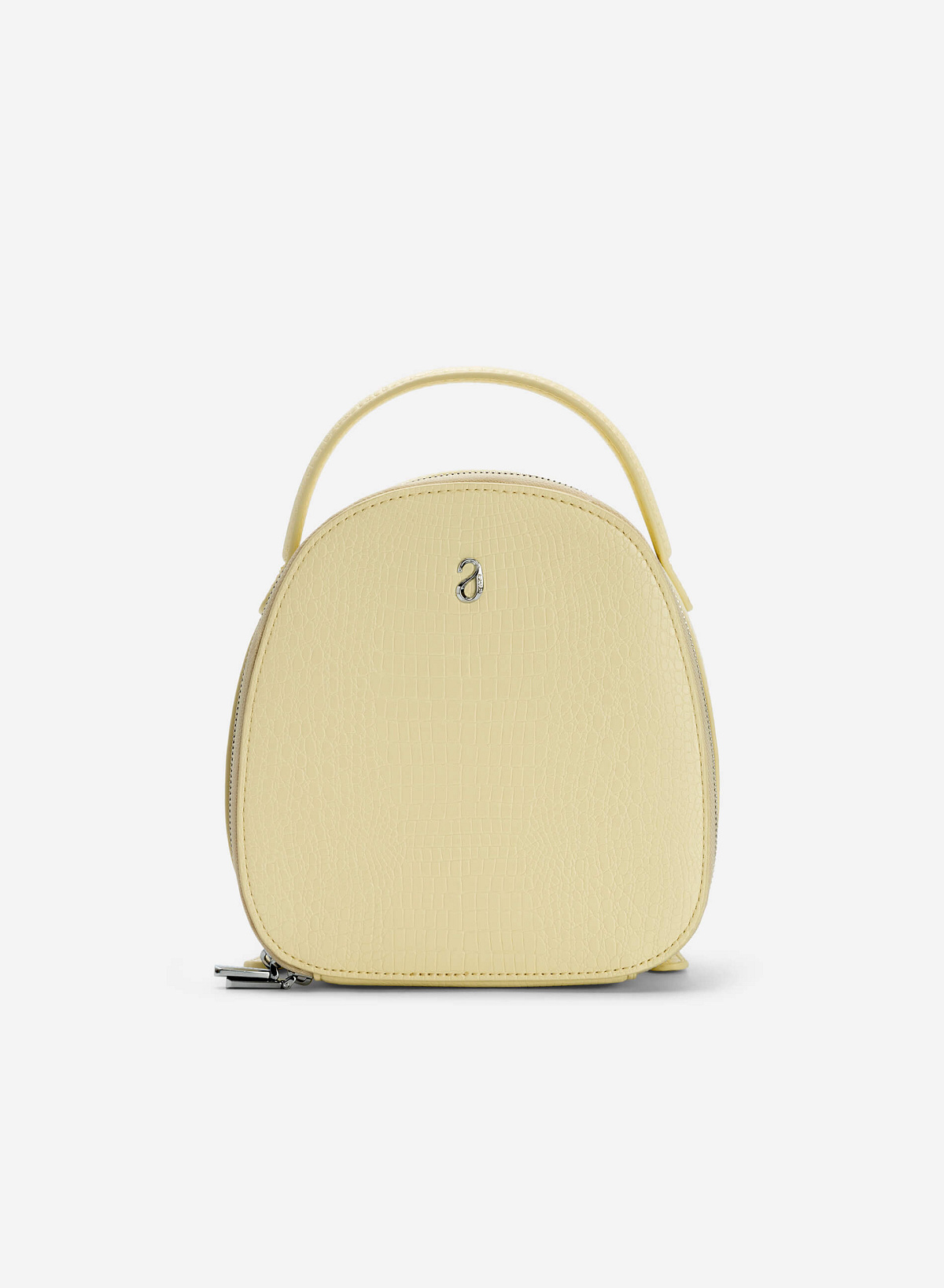 Croc-effect Mini Backpack - BAK 0181 - Light Yellow - vascara.com