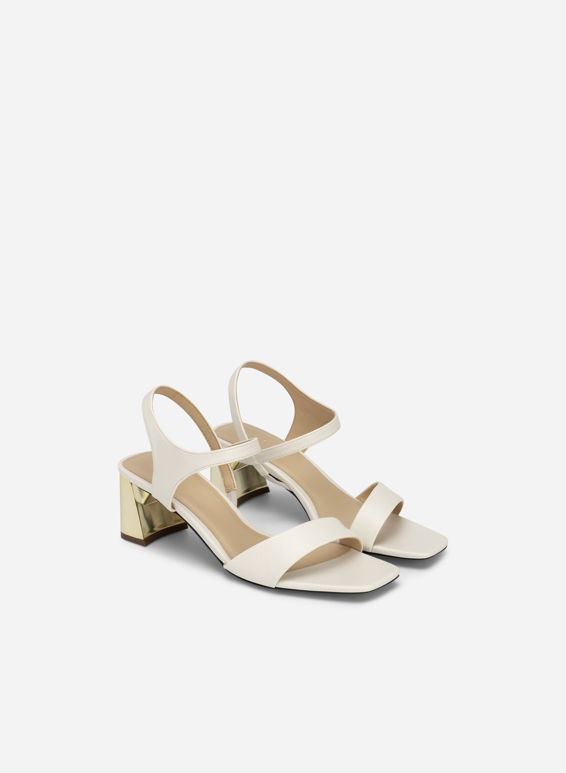 Square toe outlet sandal heel