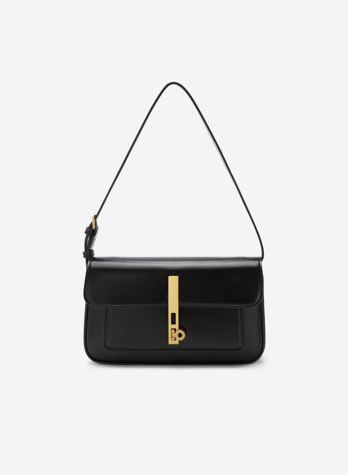 Metal Turn Lock Handbag - SAC 0313 - Black | VASCARA