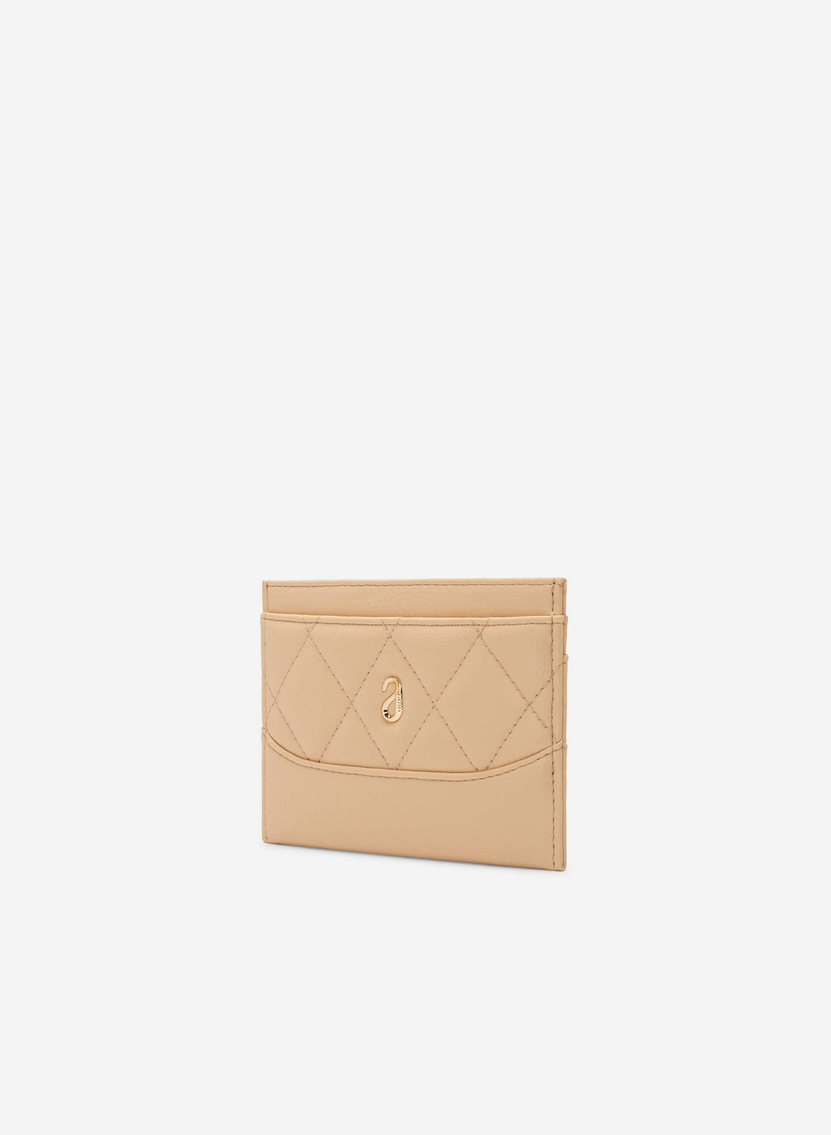 Rhombus Quilted Card Holder - WLL 0253 - Beige - vascara.com