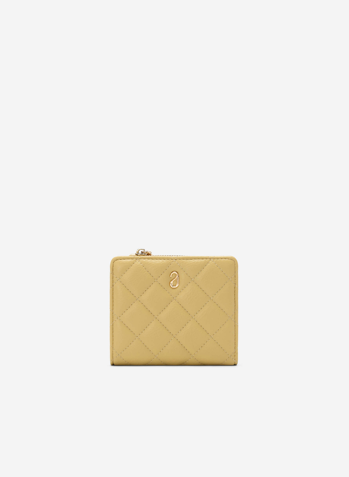 Rhombus Quilted Pattern Wallet - WLL 0254 - Beige - vascara.com