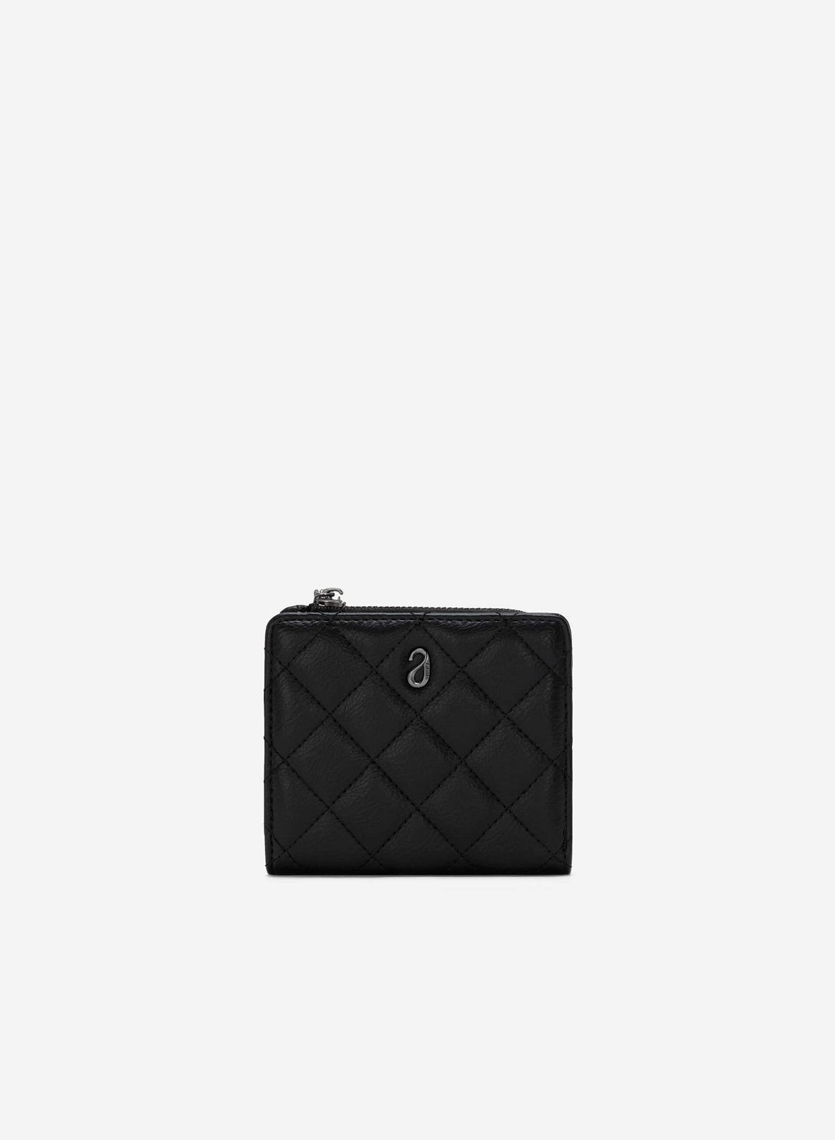 Rhombus Quilted Pattern Wallet - WLL 0254 - Black - vascara.com