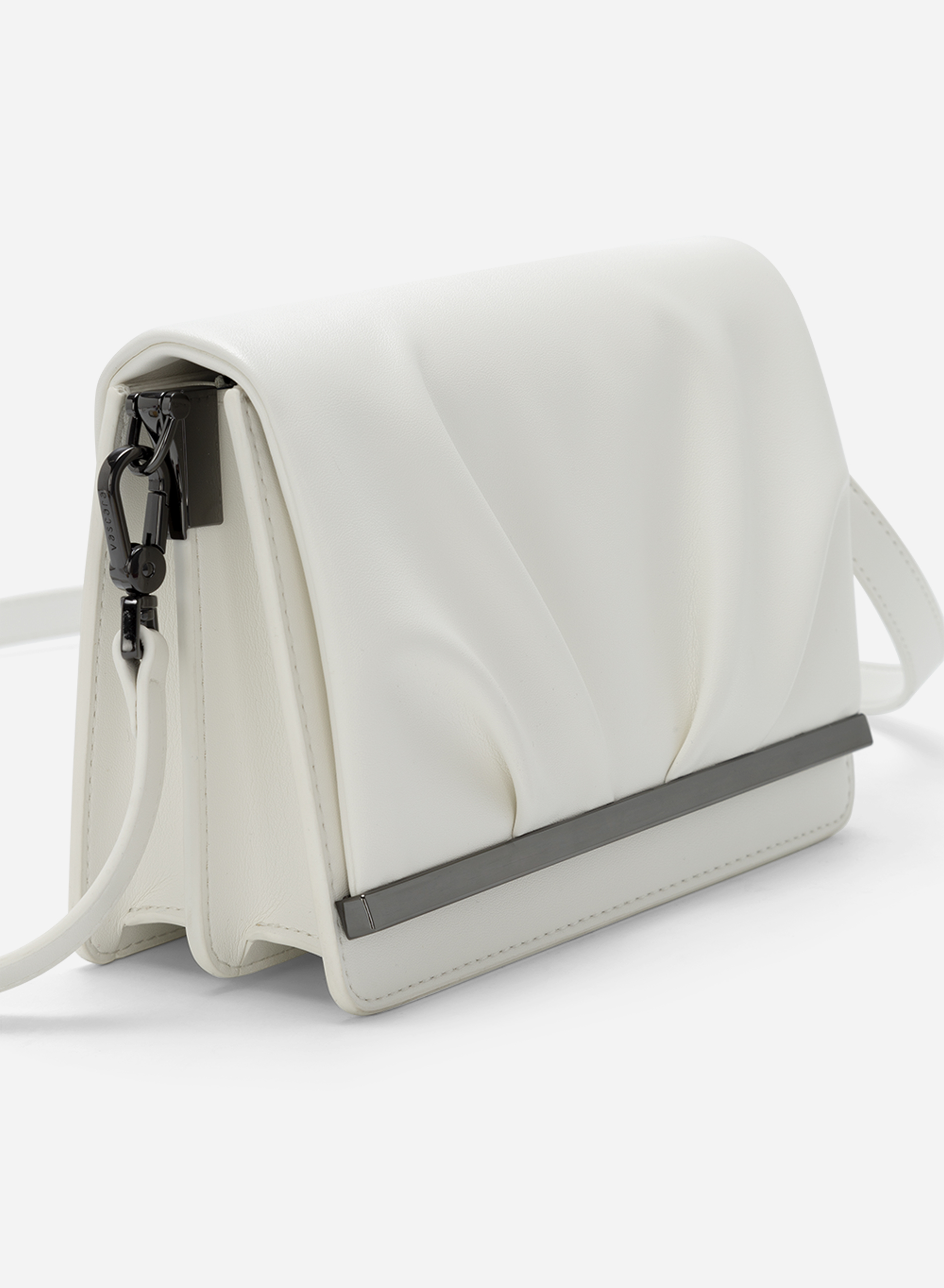 White ruched online bag