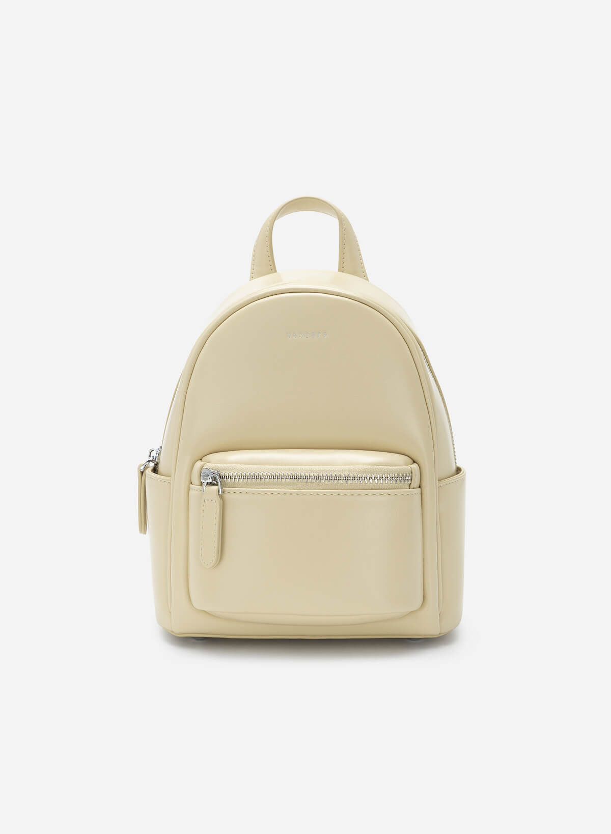 Silver Glitter-effect Mini Backpack - BAK 0173 - Light Yellow - vascara.com