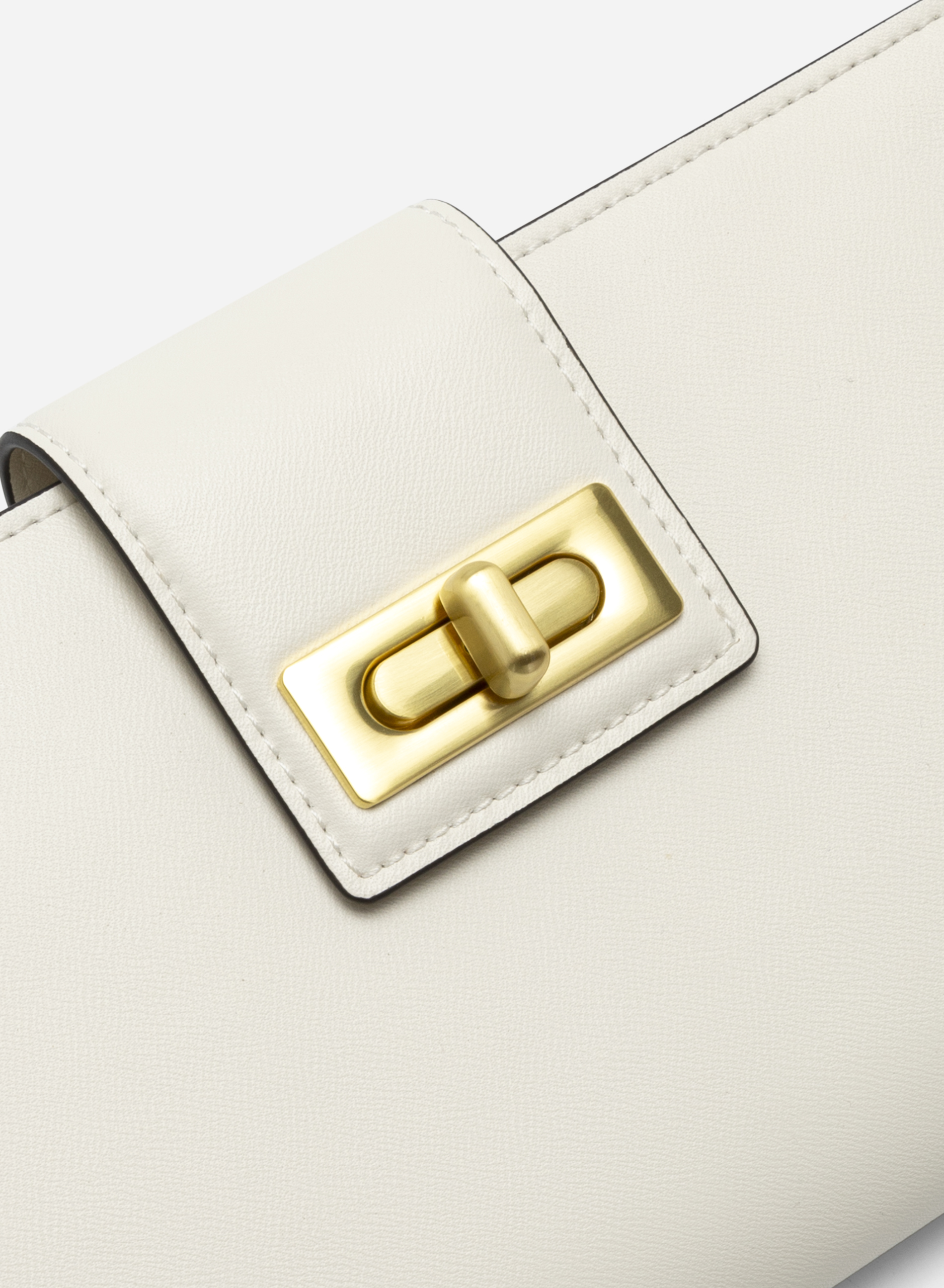 Cream leather outlet clutch