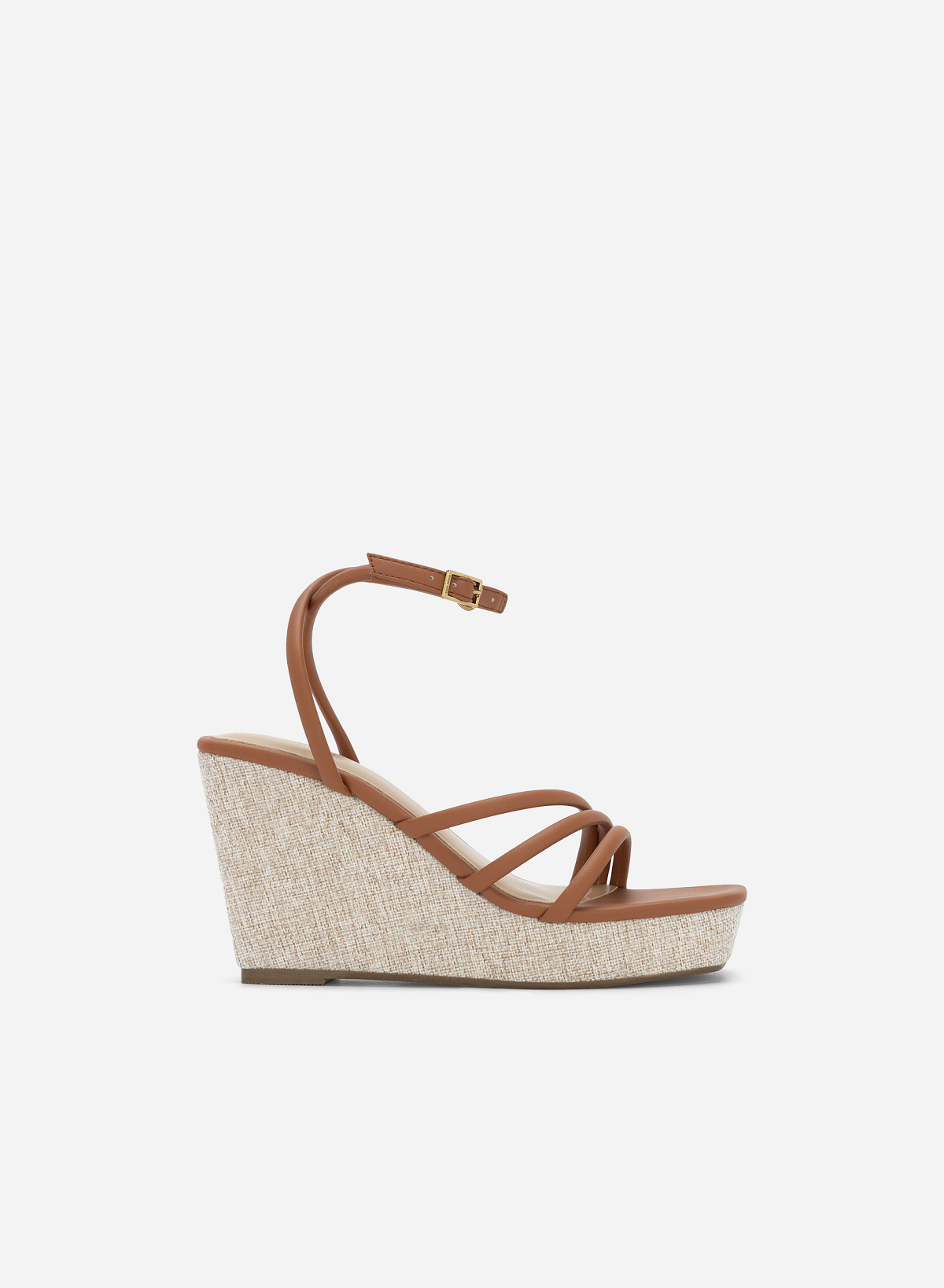 Skinny Strap Wedge Heel Sandals - PLA 0435 - Brown - vascara.com