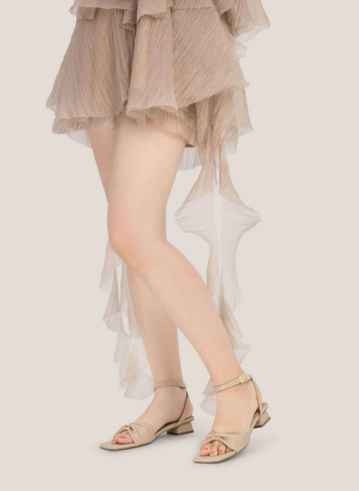 Bow Strap Décor Sandals - PUM 0757 - Beige - vascara.com