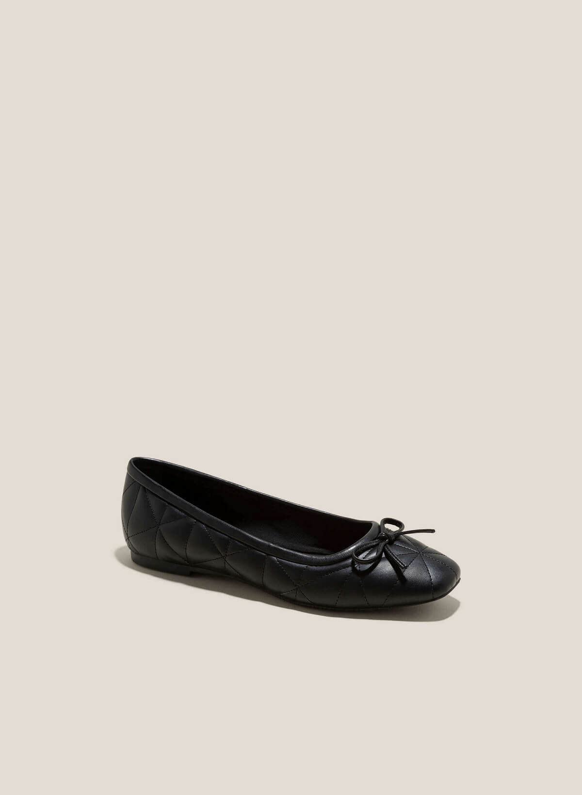 Bow Tie Quilted Ballerinas - SLI 0429 - Black | VASCARA
