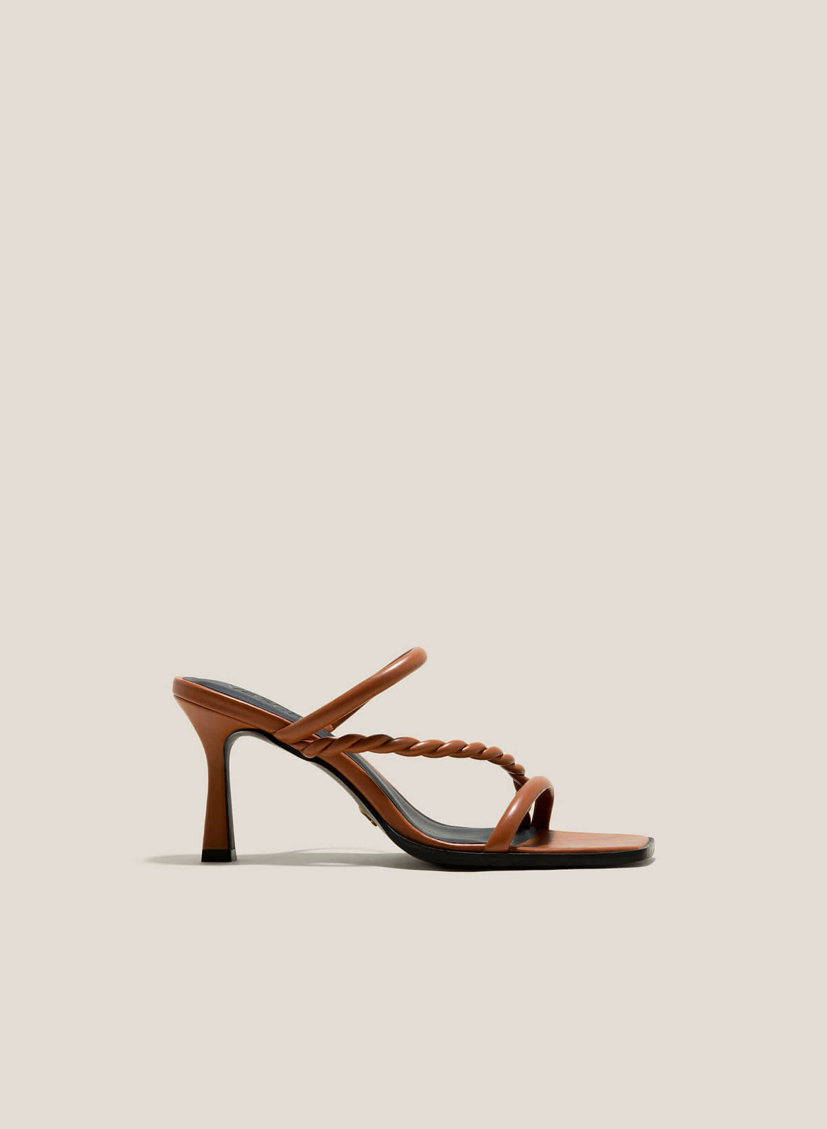 Twisted Straps Square-Toe Mules - MUL 0196 - Brown - vascara.com