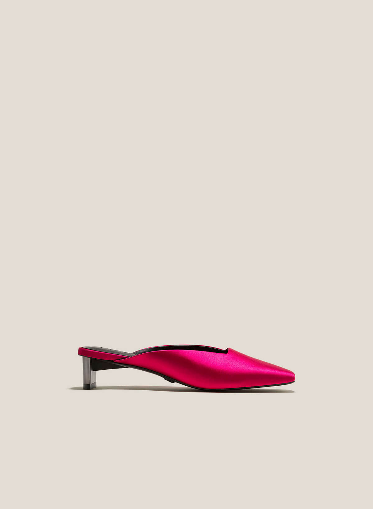 Aluminum Effect Satin Mules - MUL 0195 - Dark Pink - vascara.com