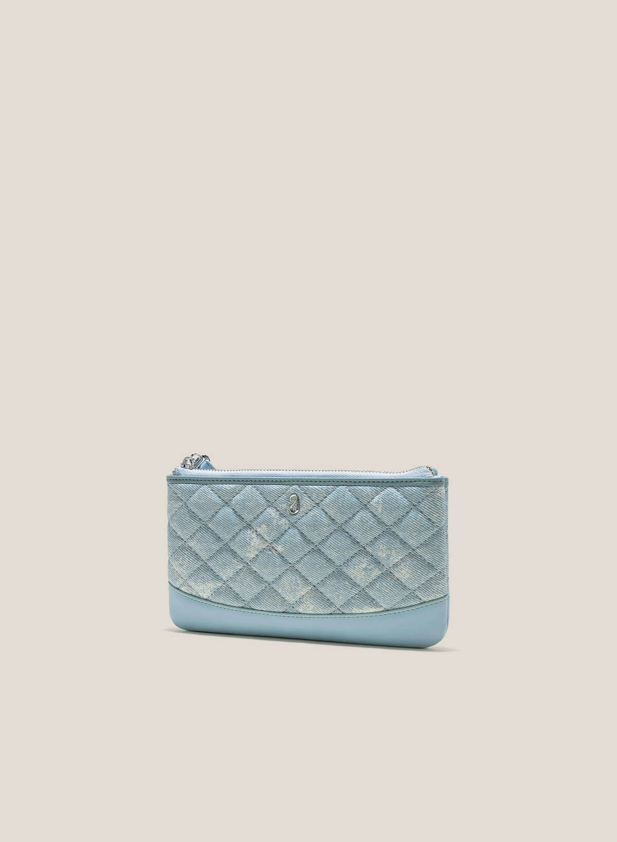 Caro Pattern Quilted Clutch - WLL 0268 - Light Blue - vascara.com