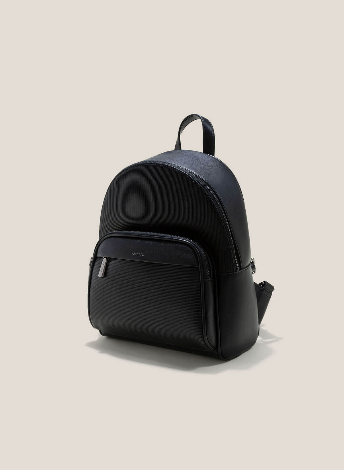 Embossed Side Box Backpack - BAK 0190 - Black - vascara.com