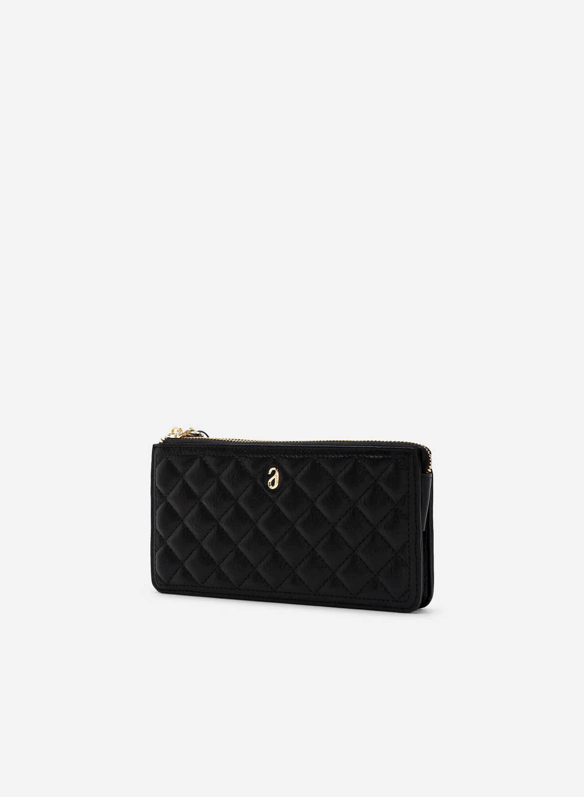 Chain Handle Quilted Clutch - WLL 0262 - Black - vascara.com