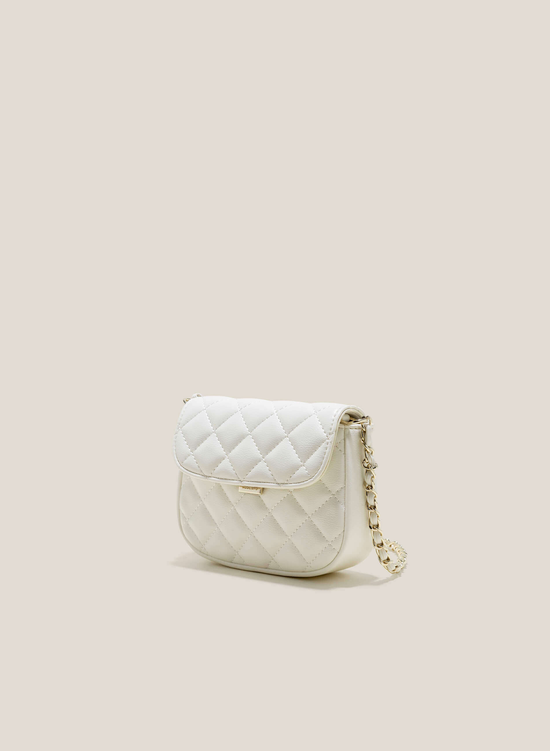 Chain D cor Quilted Crossbody Bag MES 0214 Cream VASCARA