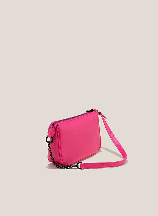 Chain-Lock Hobo Bag - TTE 0122 - Pink | VASCARA