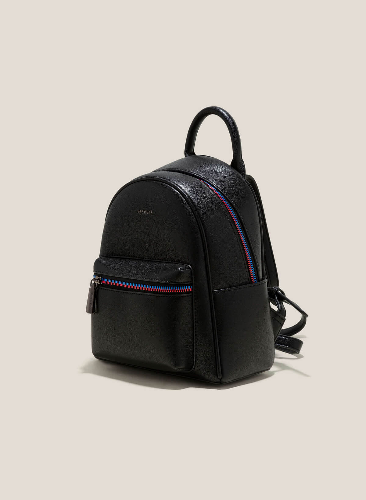 Croc-Effect Mini Backpack - BAK 0185 - Black - vascara.com