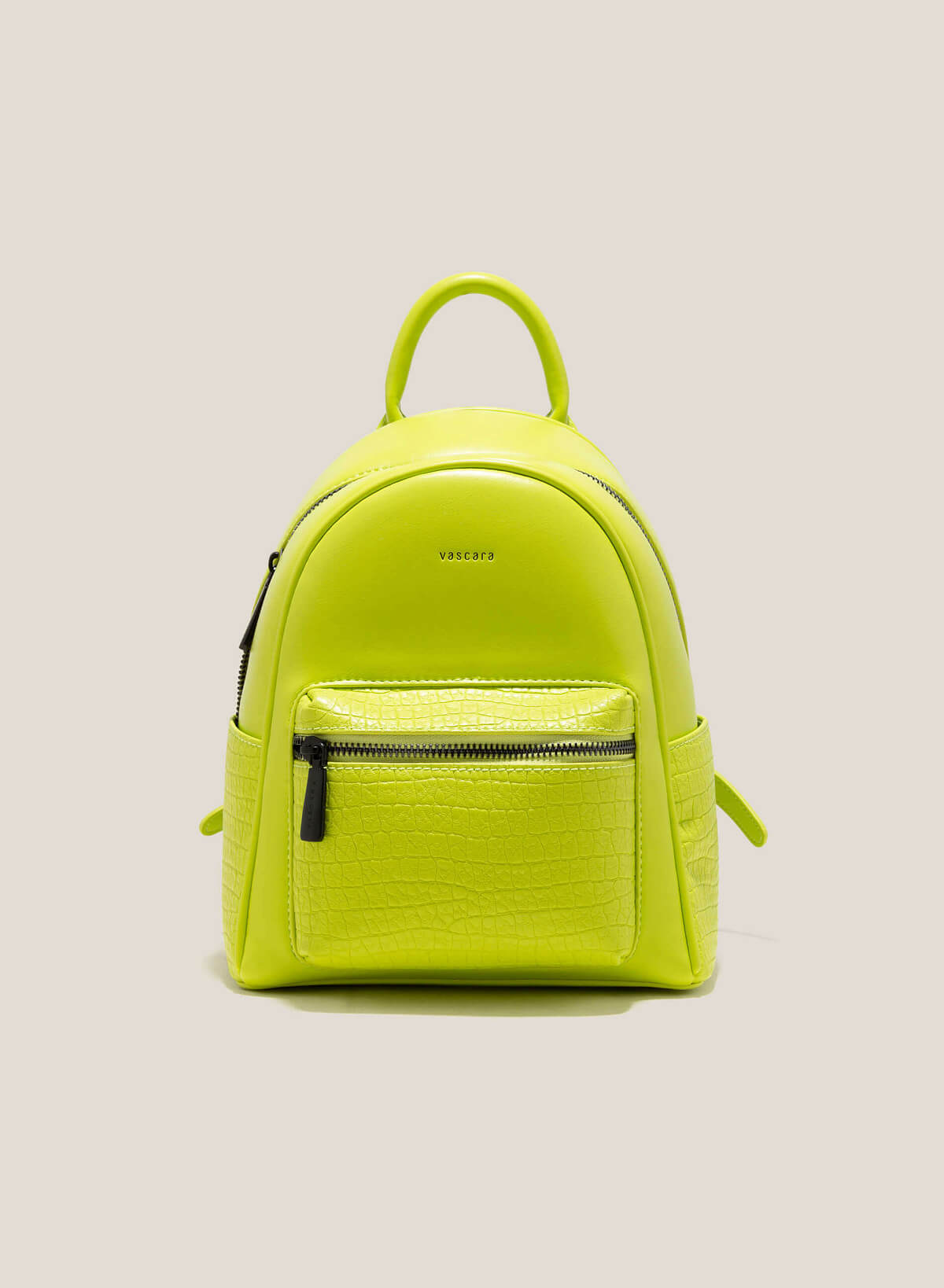 Croc-Effect Mini Backpack - BAK 0185 - Light Green - vascara.com