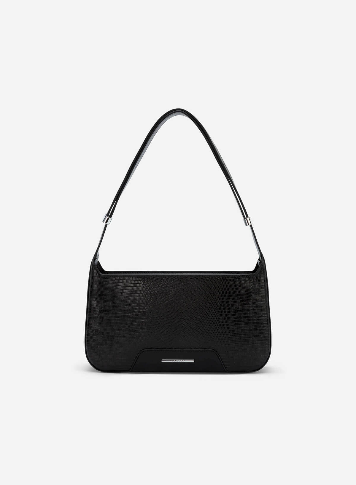 Lizard-Effect Shoulder Tote Bag - TTE 0107 - Black - vascara.com