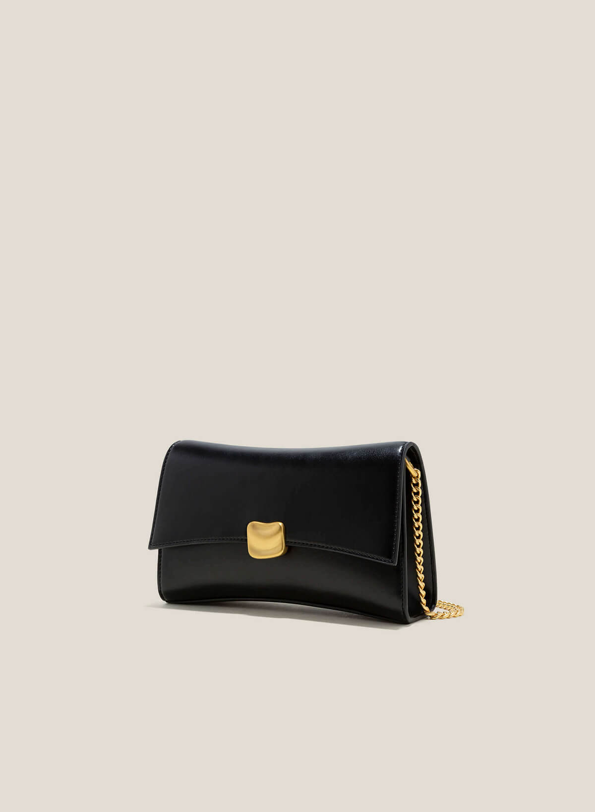 Lock Décor Handbag - SAC 0320 - Black - vascara.com