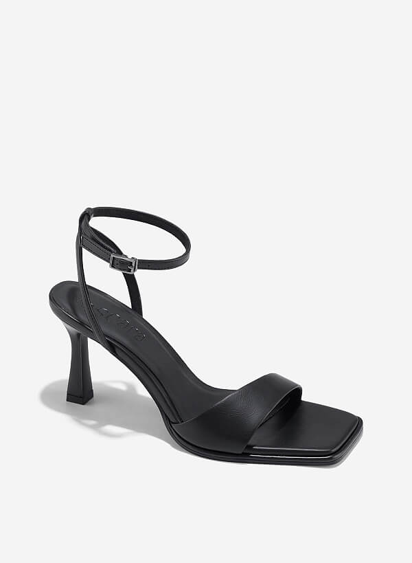 Giày sandal quai bản cách điệu - SDN 0803 - Màu đen - VASCARA