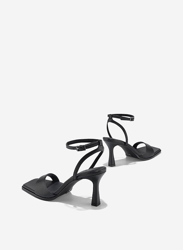 Giày sandal quai bản cách điệu - SDN 0803 - Màu đen - VASCARA