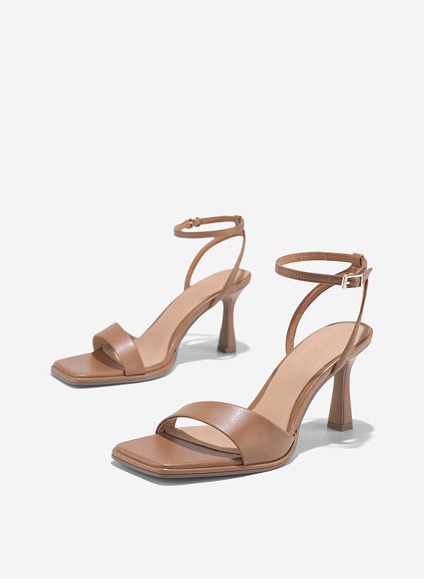 Giày sandal quai bản cách điệu - SDN 0803 - Màu nâu - VASCARA