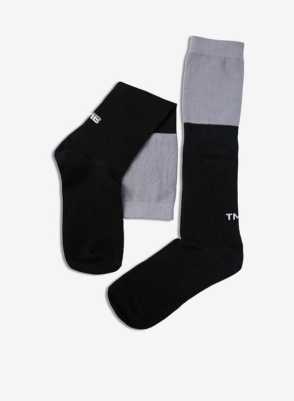 Vớ cổ cao 2 tầng NI SOCKS - SOC 0002 - Màu đen - VASCARA