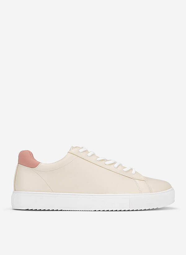 Giày sneaker basic - SNK 0078 - Màu kem - VASCARA