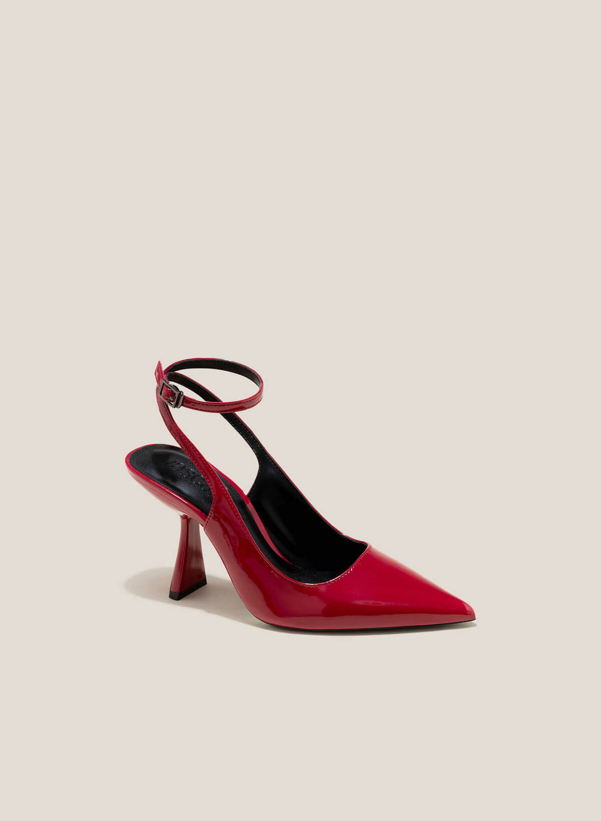 Ankle Strap Pointed-Toe Slingbacks - HIG 0600 - Red - vascara.com