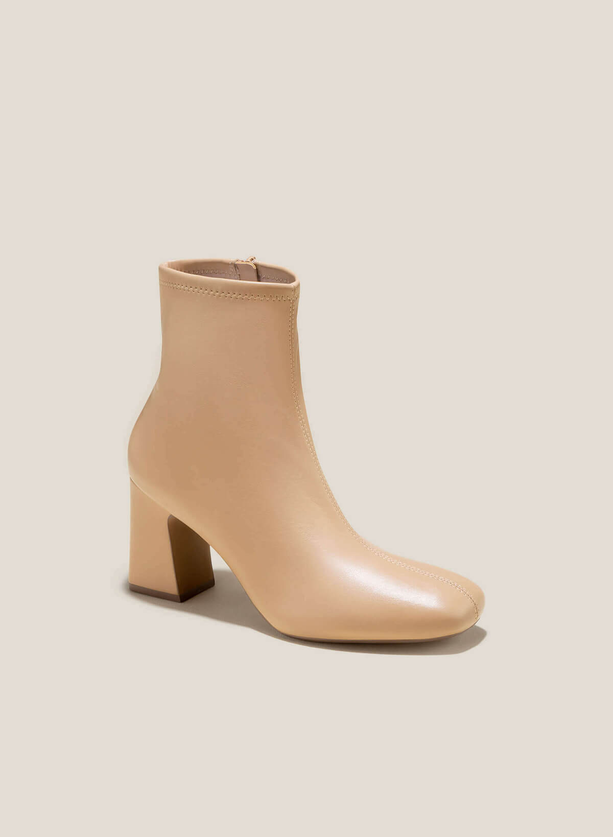 Block Heels Ankle Boots - BOO 0930 - Beige - vascara.com