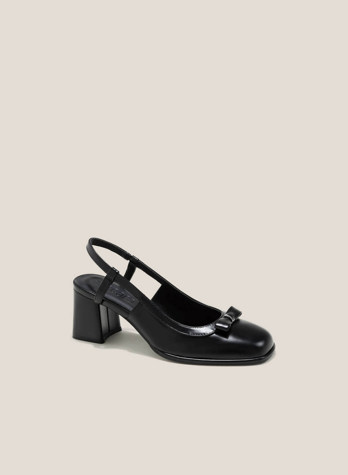 Bow Decor Classic Slingbacks - HIG 0632 - Black - vascara.com