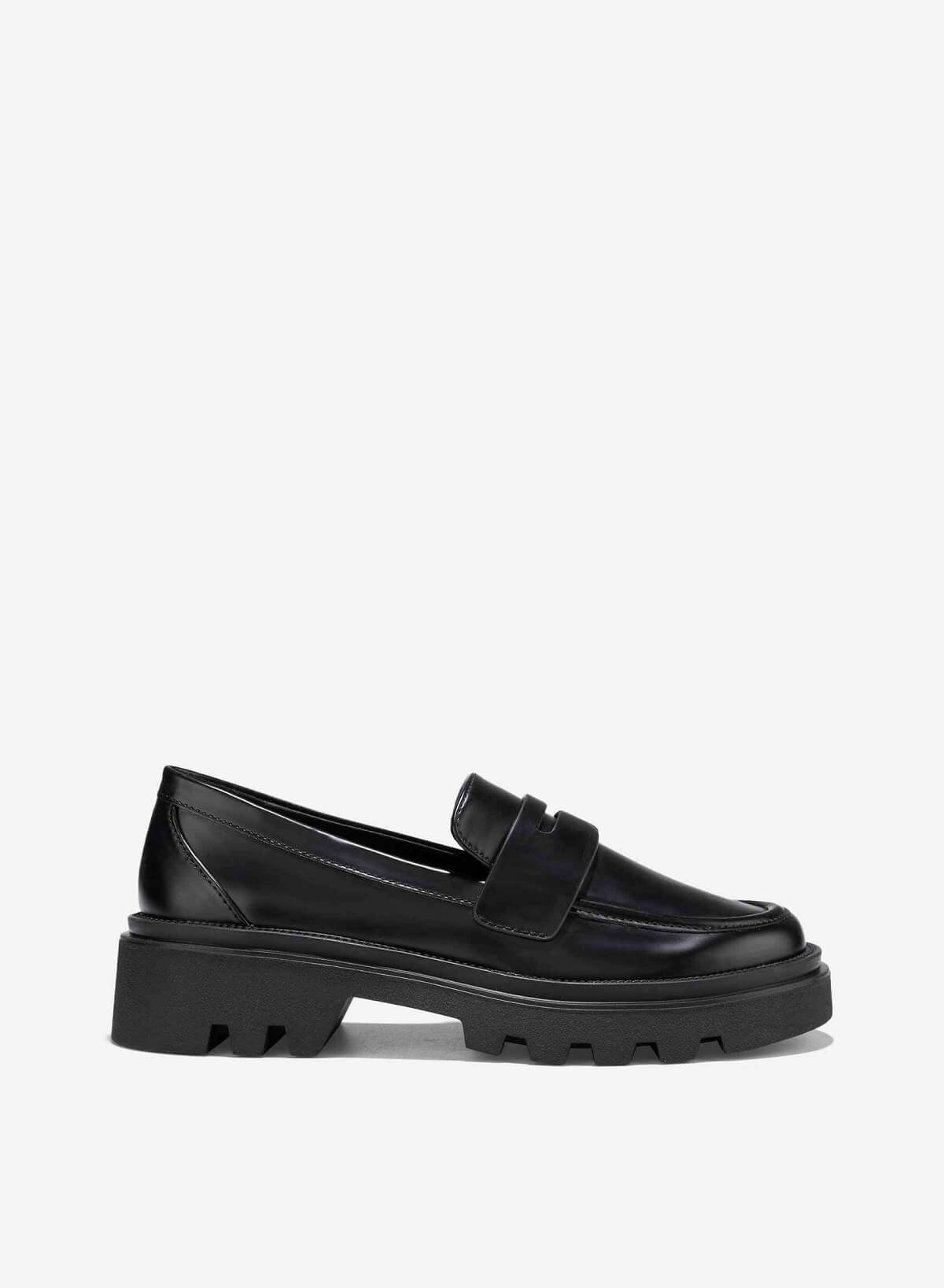 Chunky Heels Penny Loafers - LOA 0108 - Black | VASCARA