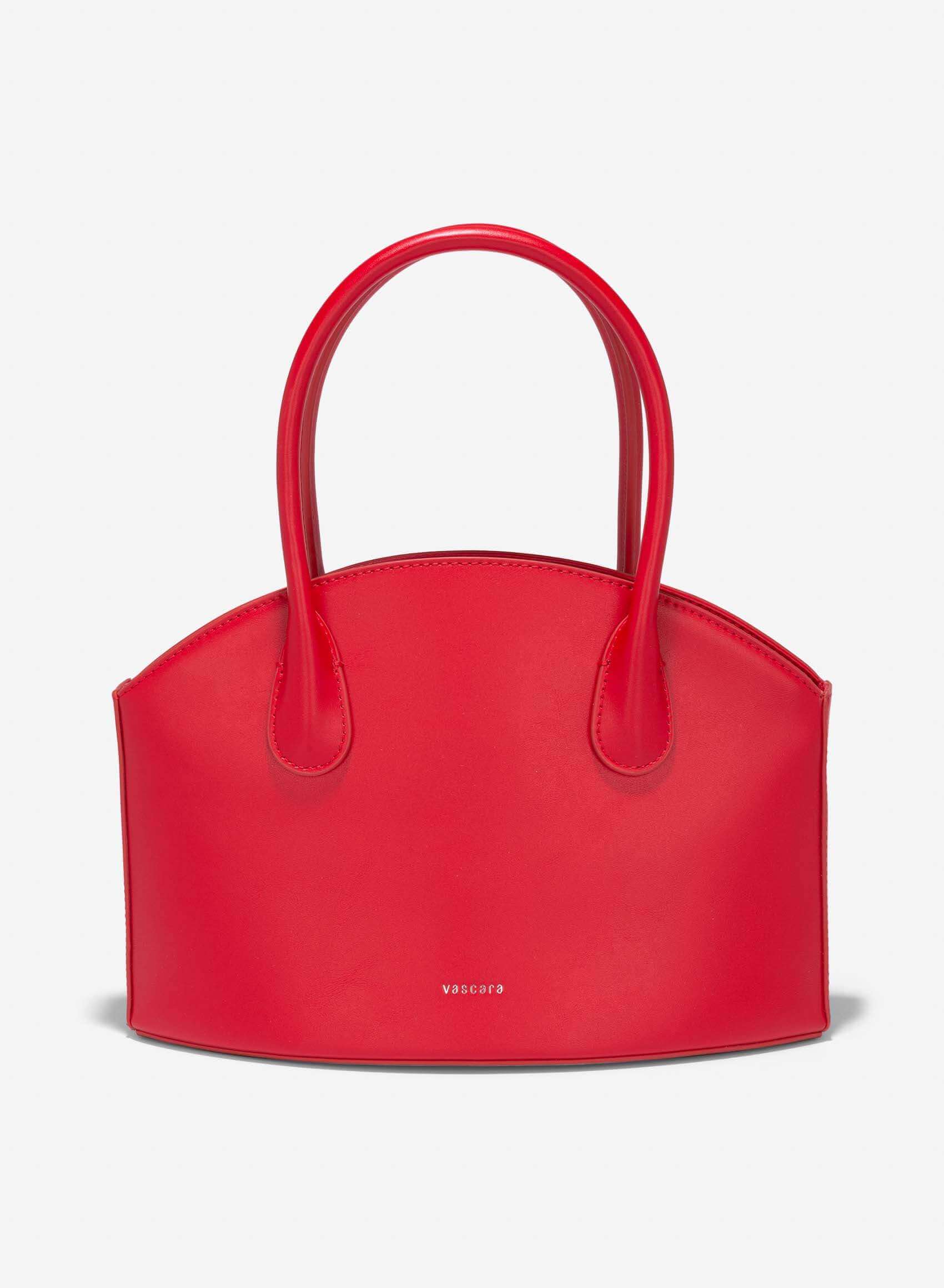 Minimalist Bowler Style Handbag TTE 0151 Red Vascara