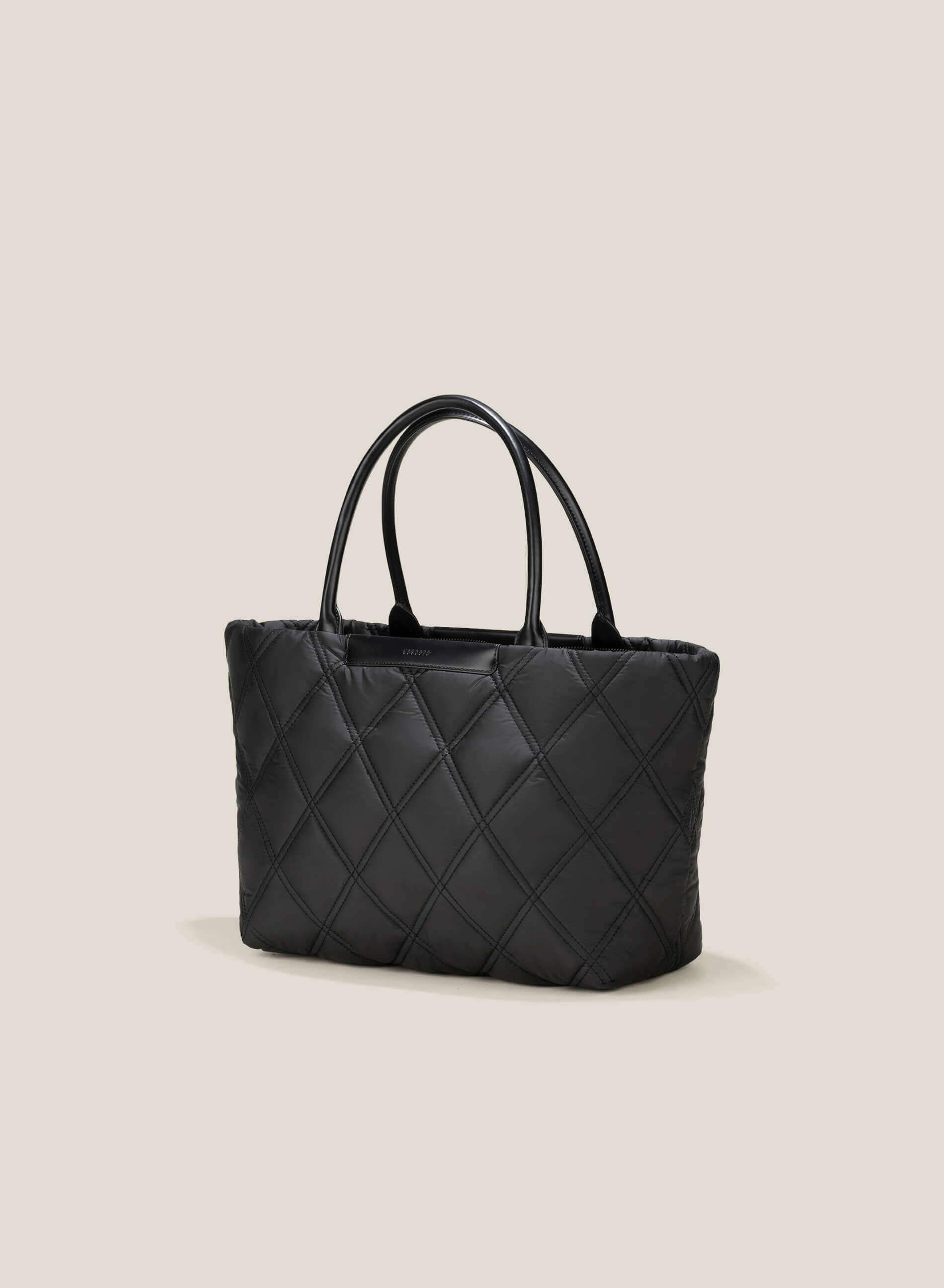 Quilted Parachute Fabric Tote Bag TTE 0147 Black Vascara