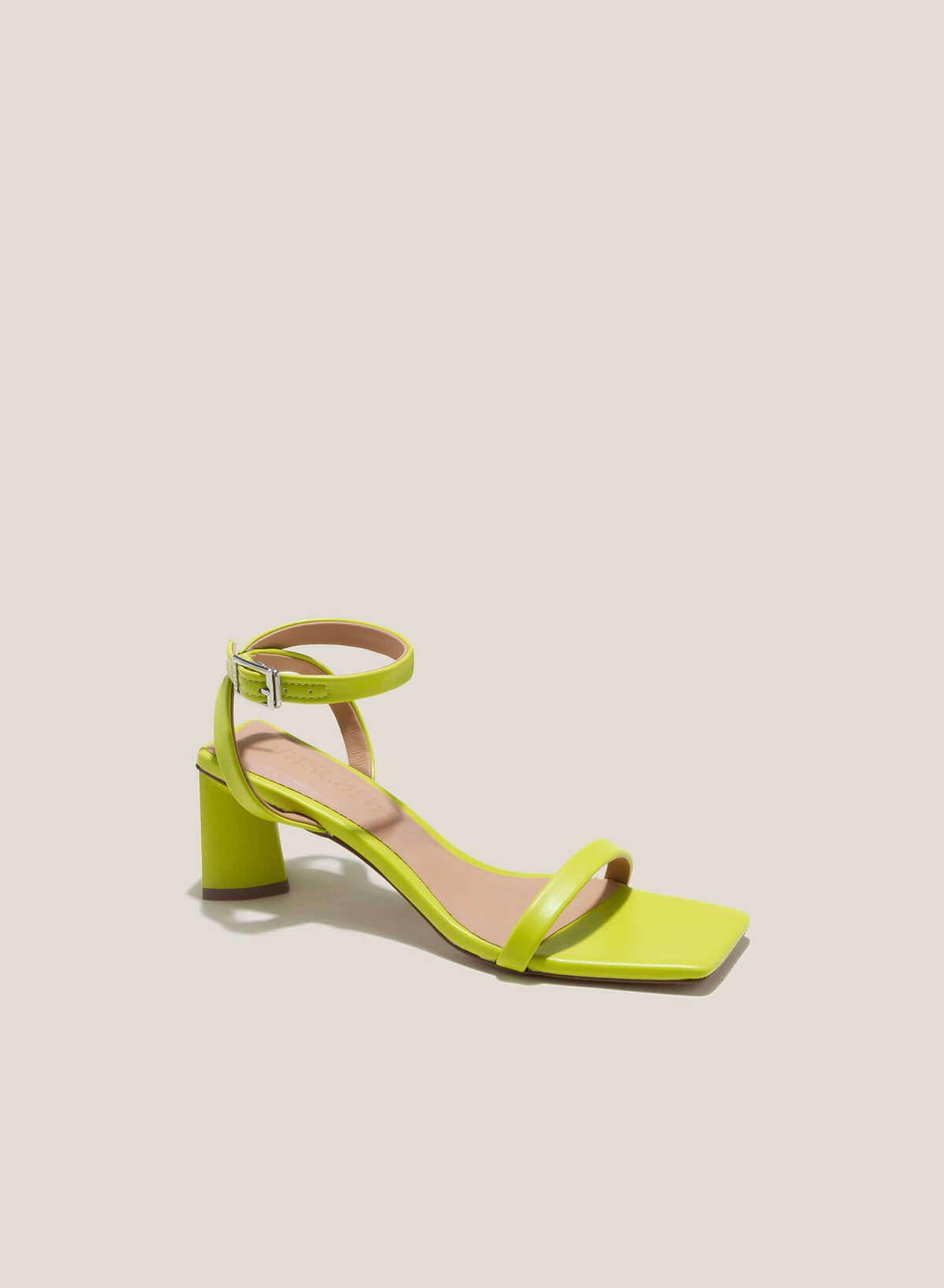 Stylized Block Heels Ankle Strap Sandals - PUM 0761 - Light Green - vascara.com