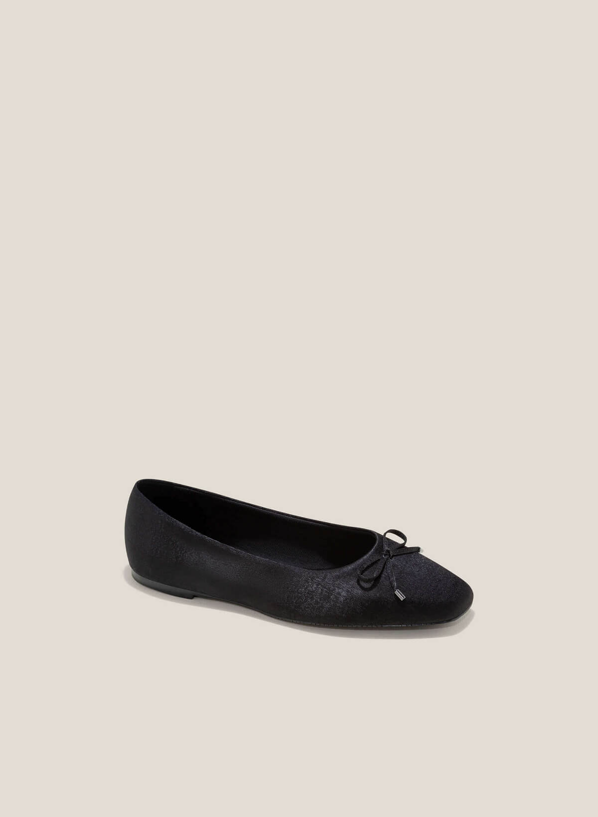 Bow Tie Décor Squared-Toe Ballerinas - SLI 0430 - Black - vascara.com