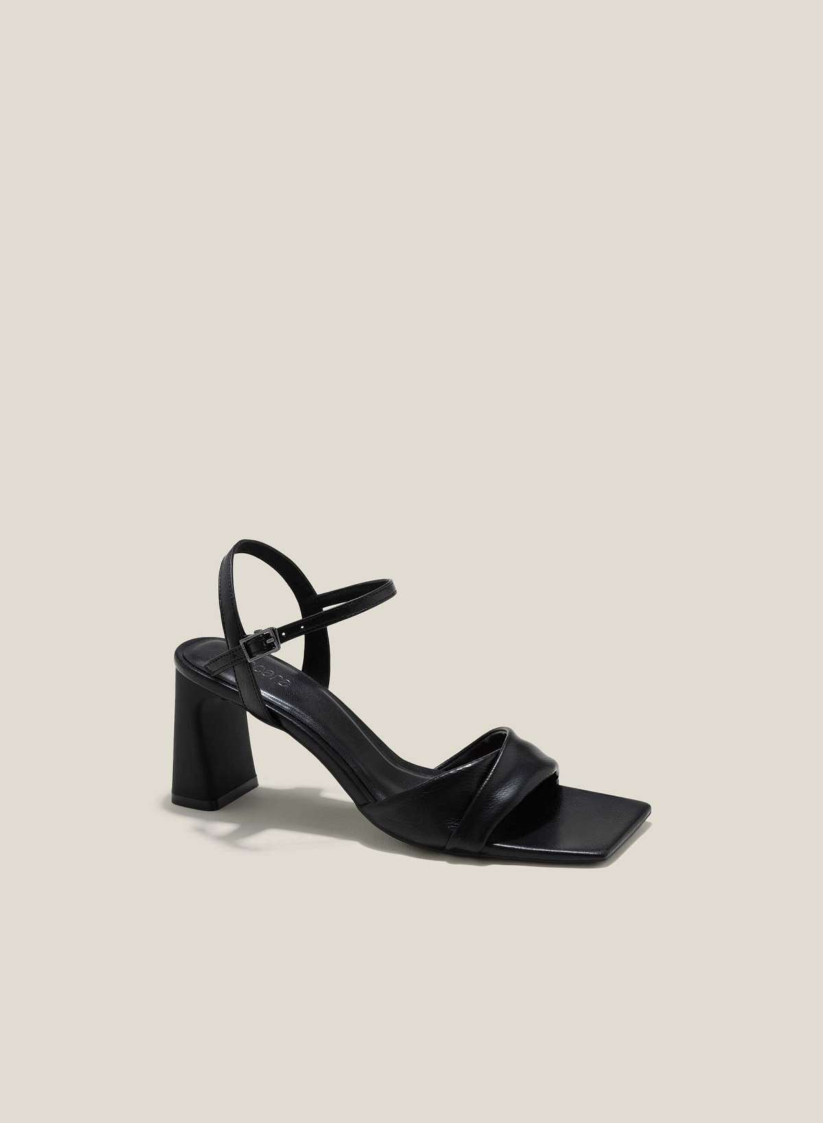 Layered Strap Block Heel Sandals - PUM 0768 - Black - vascara.com