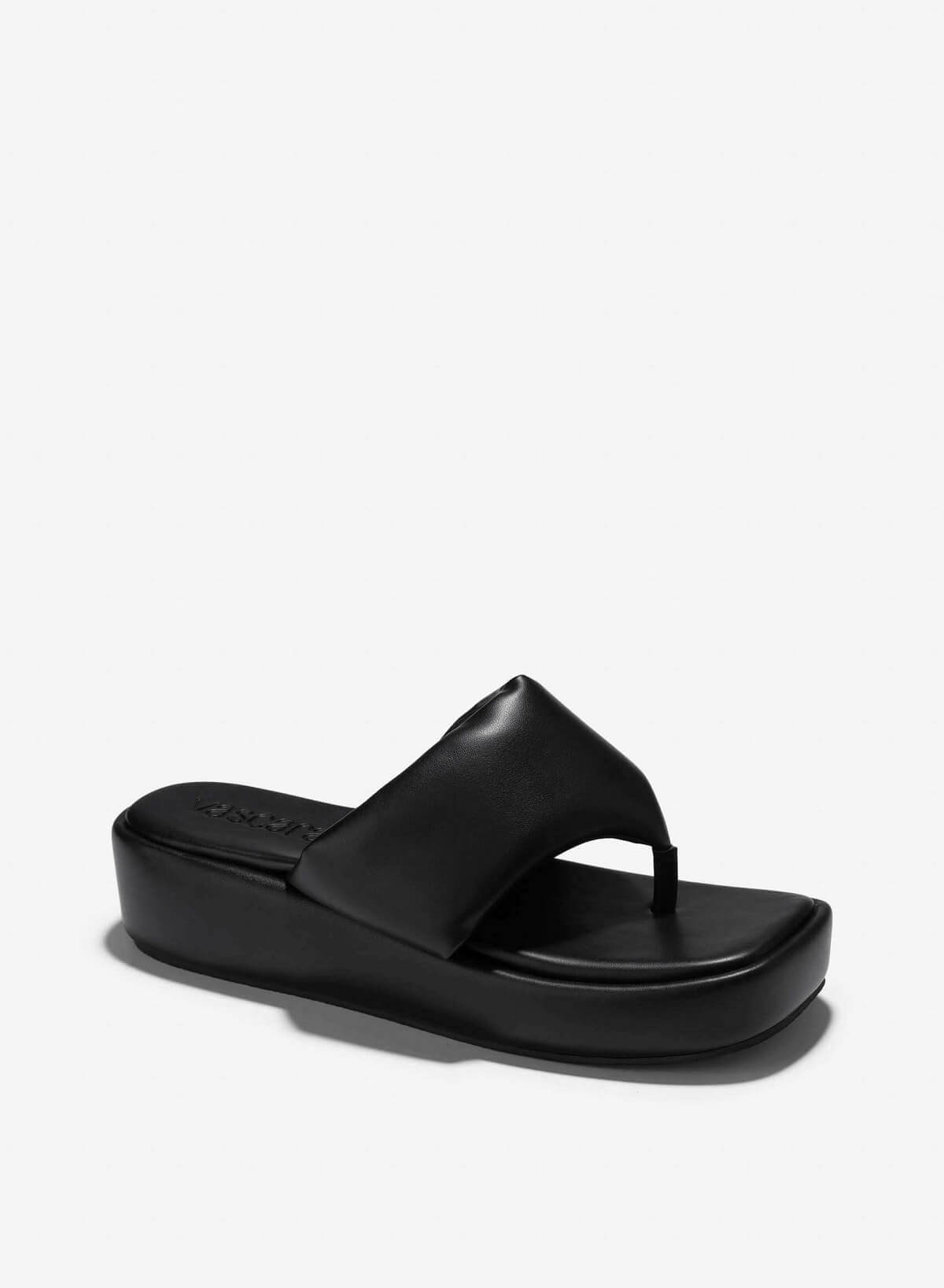 Puffy Strap Flatform Slippers - FLI 0198 - Black - vascara.com