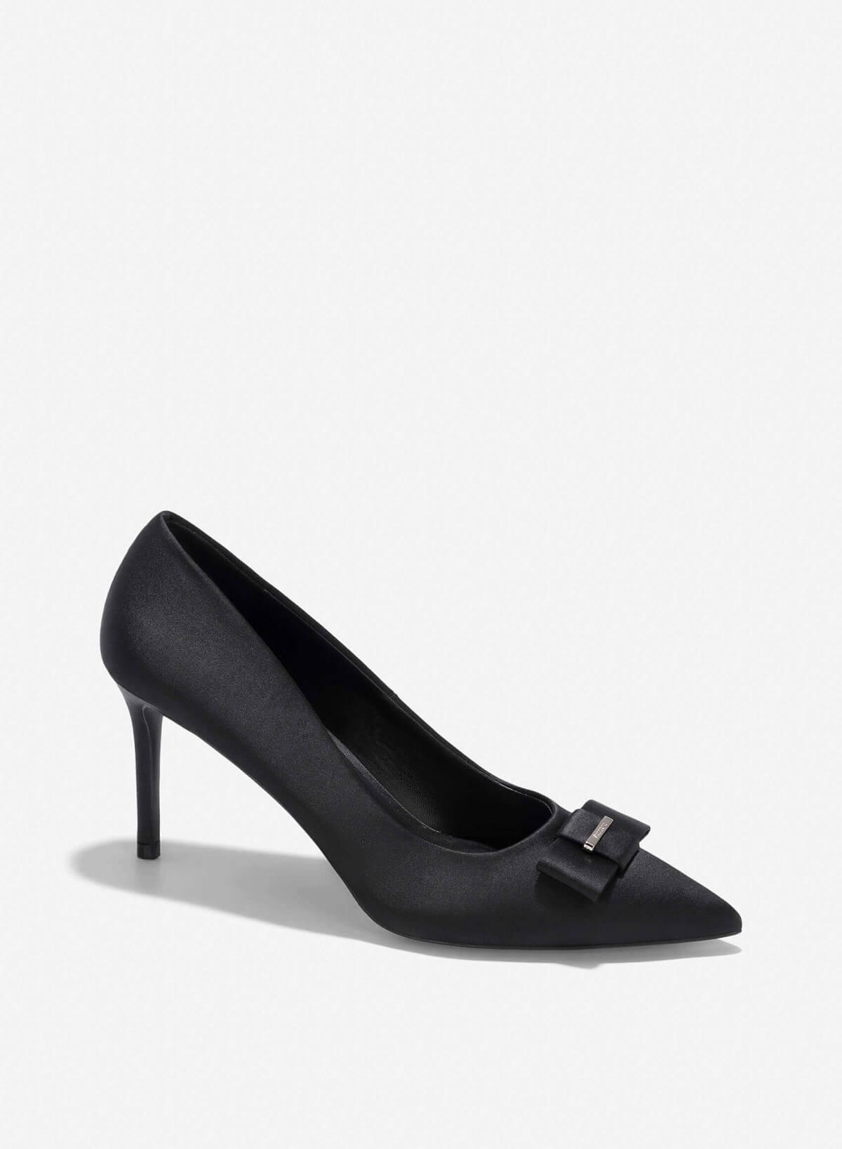 Bow Tie Décor Pointed Toe Pumps - HIG 0681 - Black - vascara.com