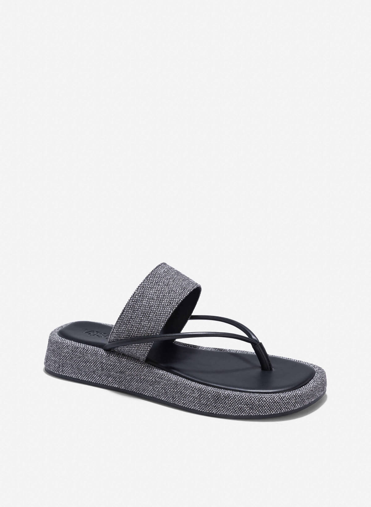 Canvas Fabric Flatform Flip-Flops - FLI 0201 - Black - vascara.com