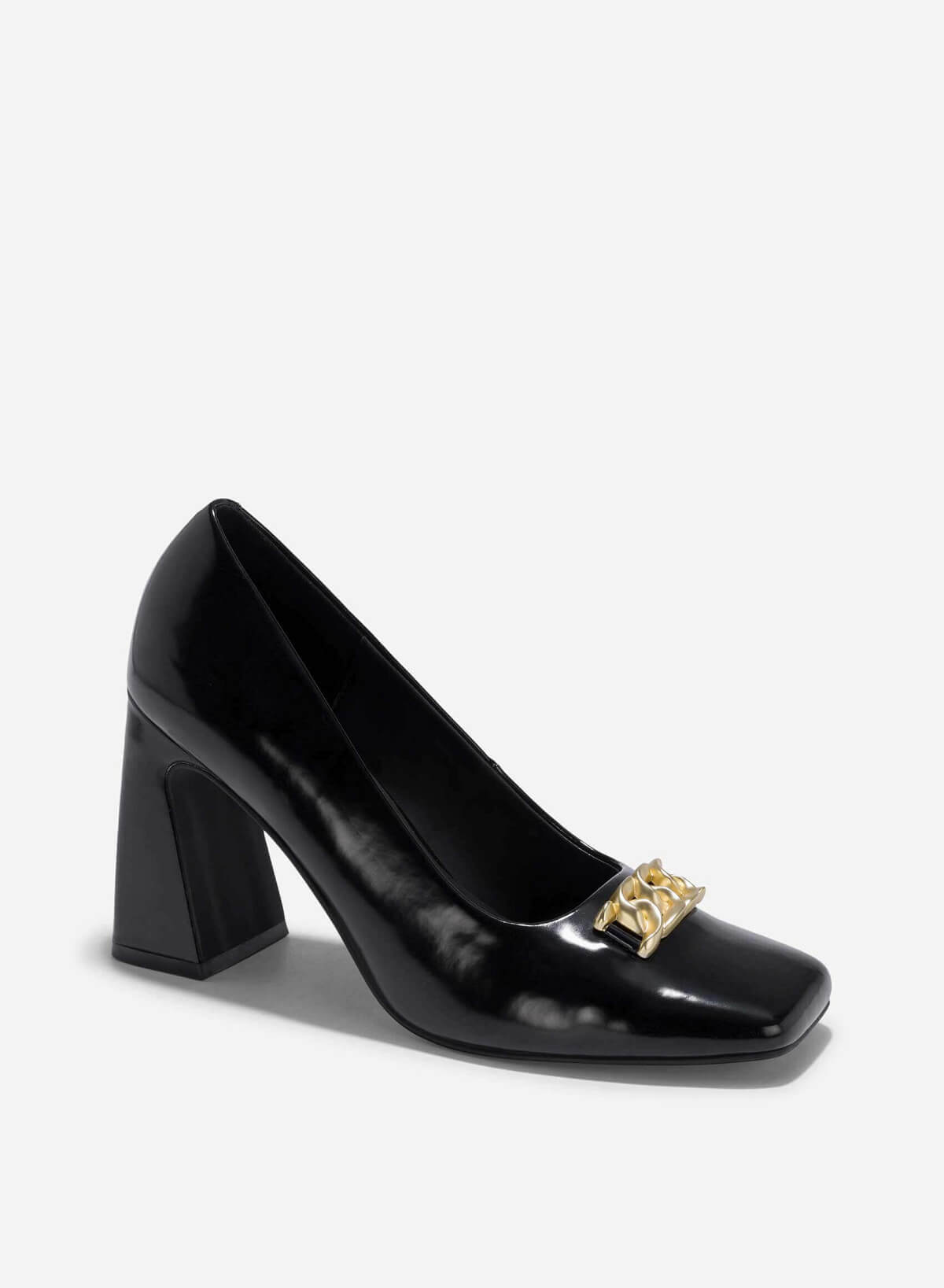 Décor Lock Square-Toe Block Heels - HIG 0654 - Black - vascara.com