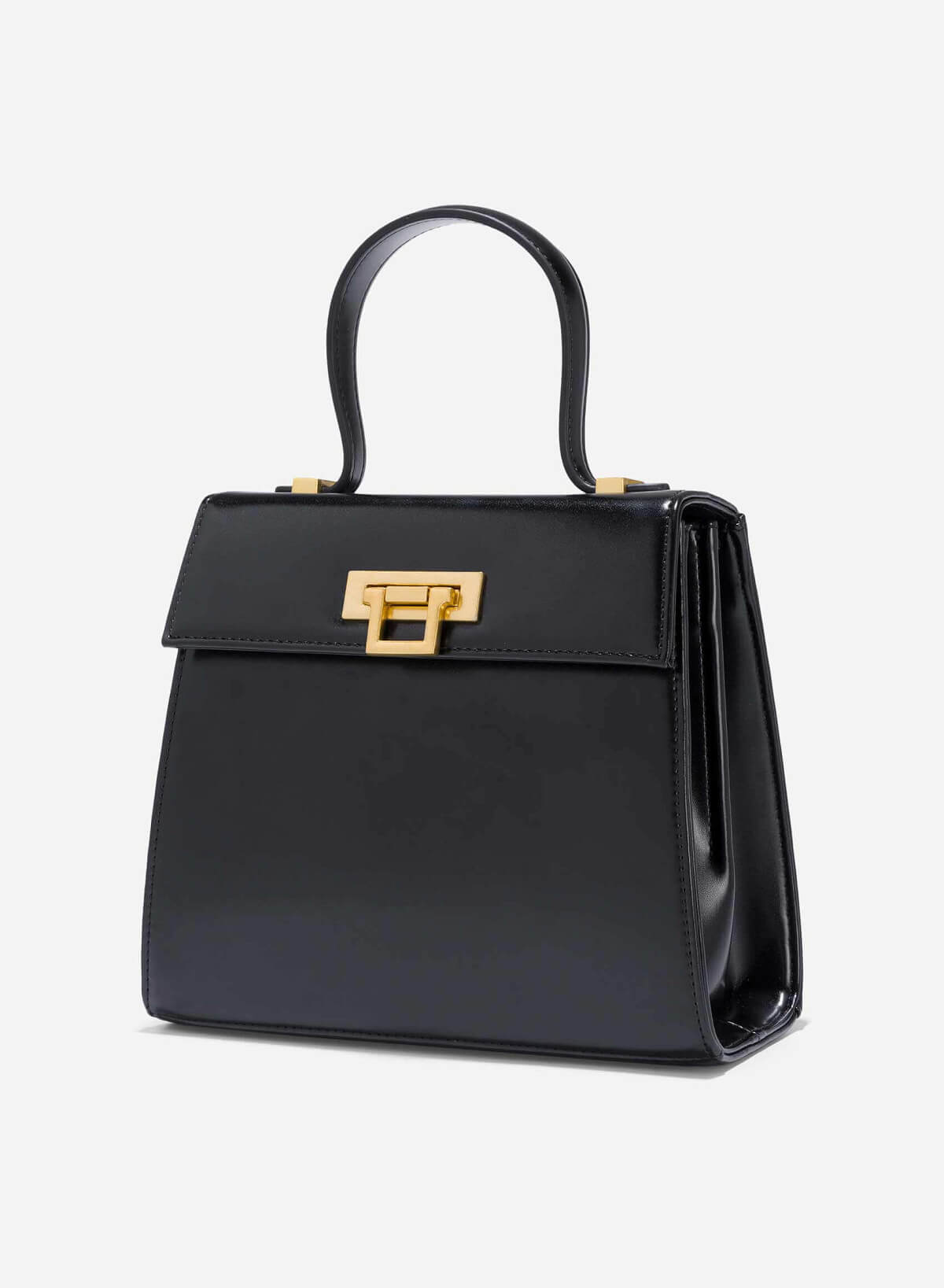 Folded Buckle Trapezoid-Shaped Handbag - SAC 0325 - Black - vascara.com