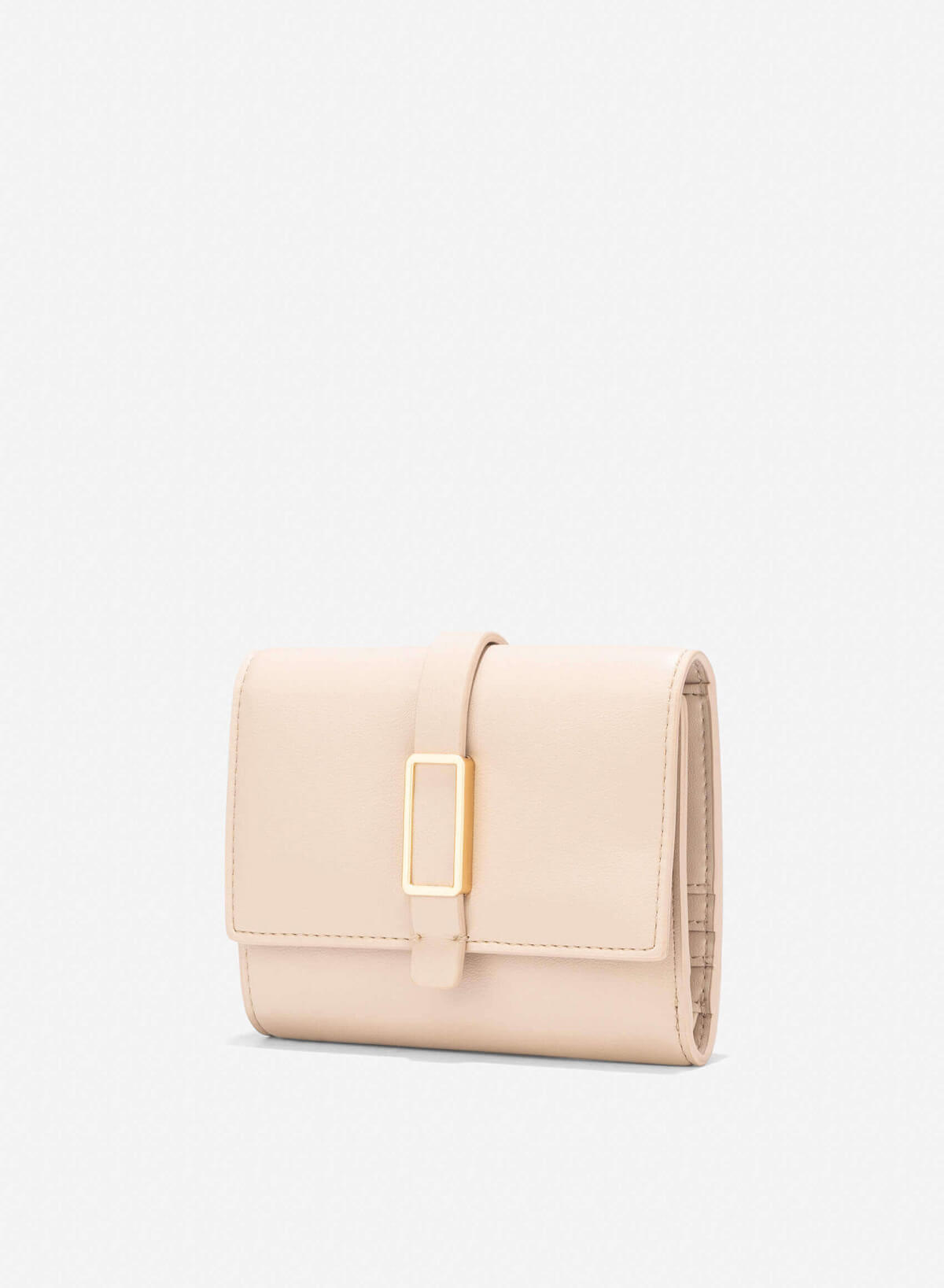 Lock Décor Mini Wallet - WLL 0298 - Beige - vascara.com