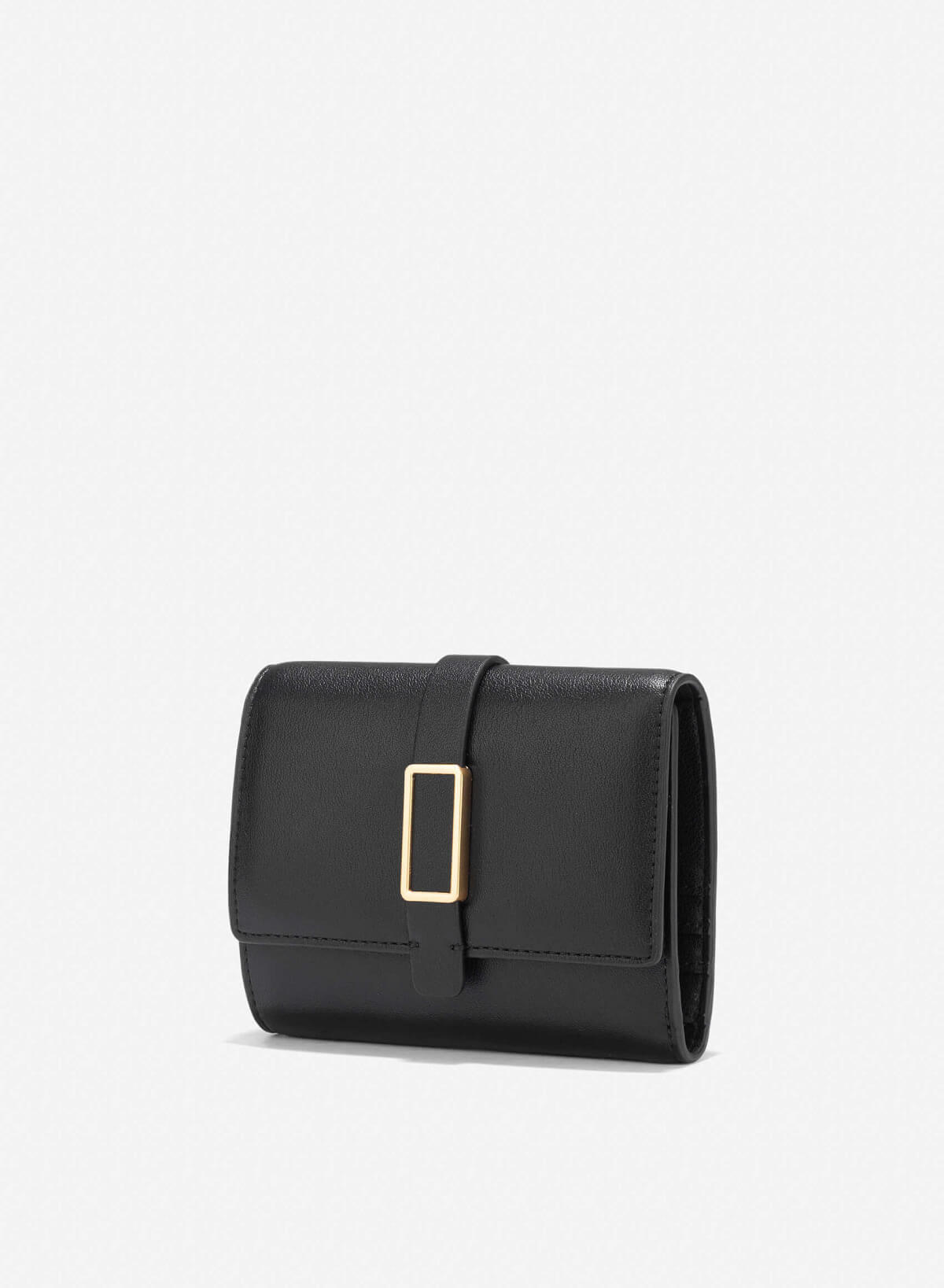 Lock Décor Mini Wallet - WLL 0298 - Black - vascara.com