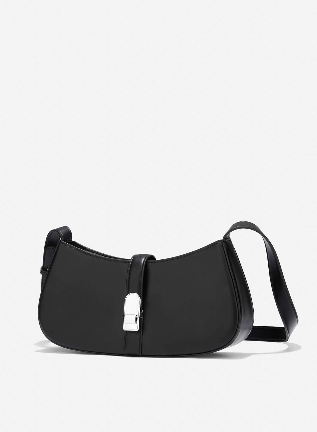 Lock Décor Tote Bag - TTE 0160 - Black - vascara.com